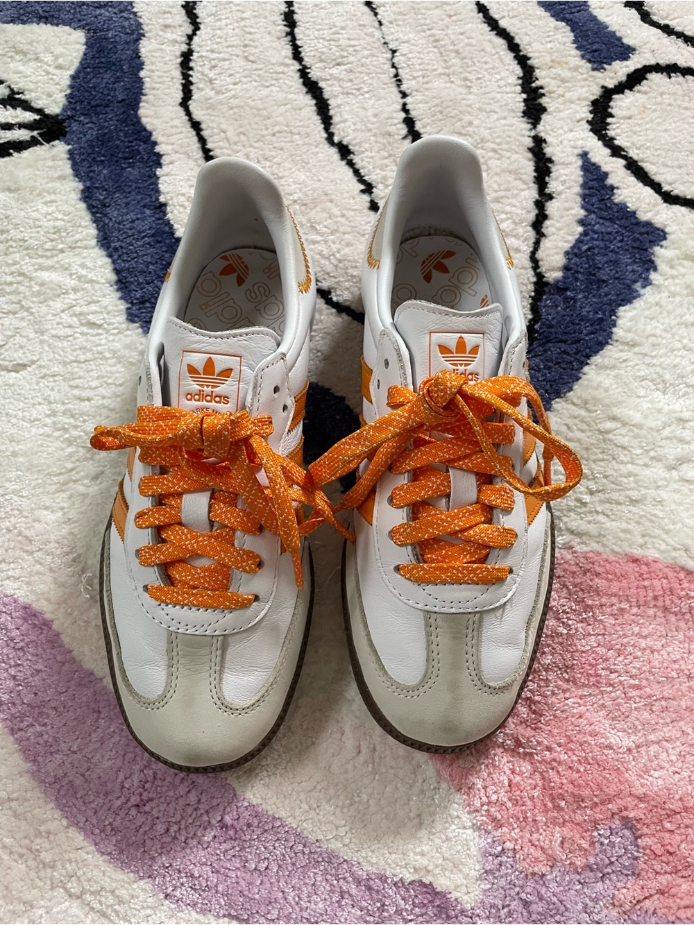 Adidas Samba OG shoes Cloud White / Eqt Orange / Off White IE6521 women's 6 - Picture 2 of 11